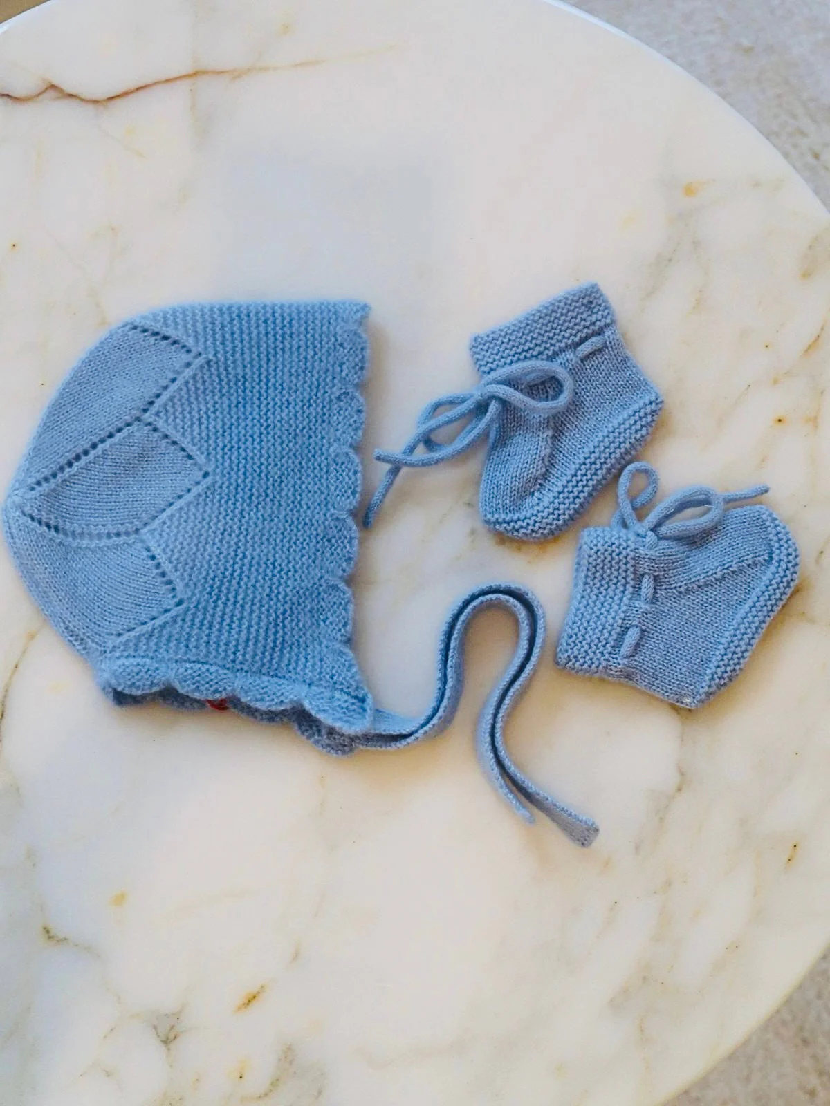 Blue Evita Cashmere Baby Booties - Image 3