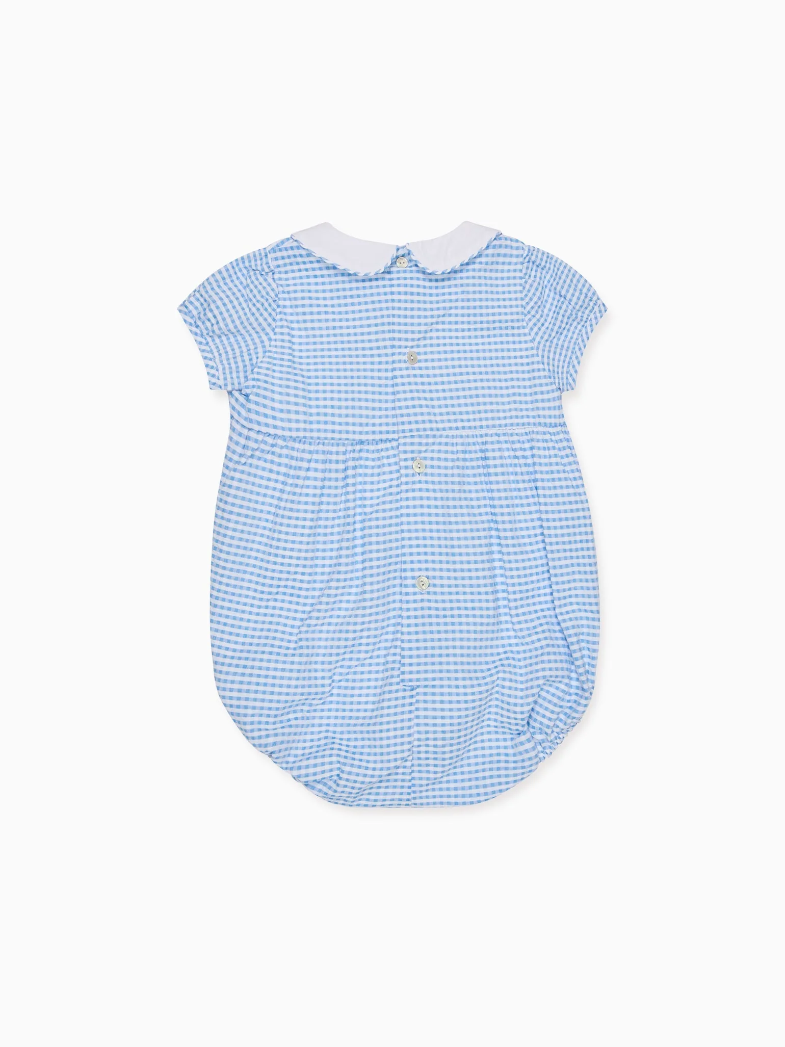 Blue Gingham Claro Baby Romper - Image 3