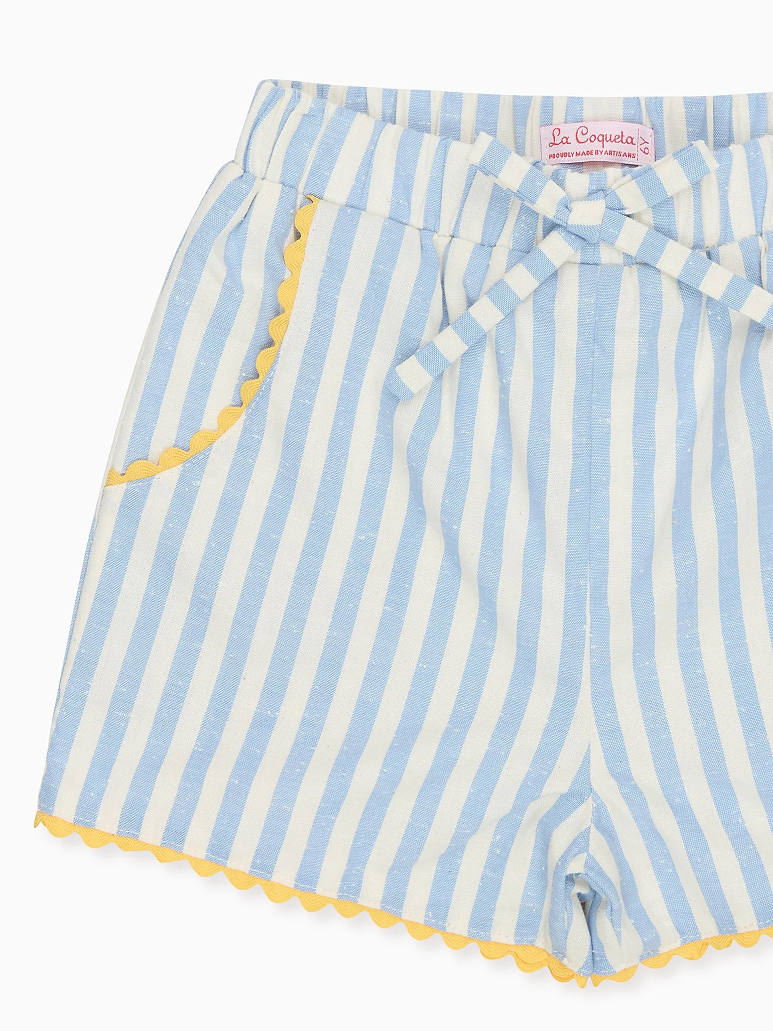 Blue Stripe Miranda Cotton Girl Shorts - Image 4
