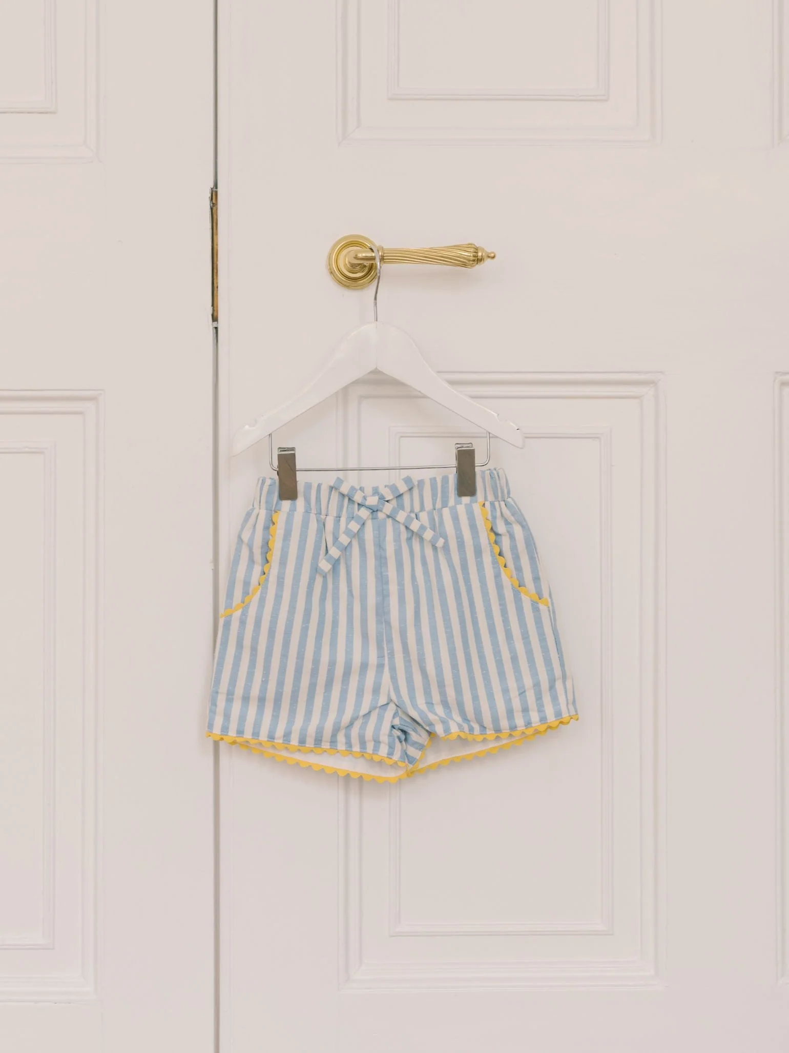 Blue Stripe Miranda Cotton Girl Shorts - Image 6