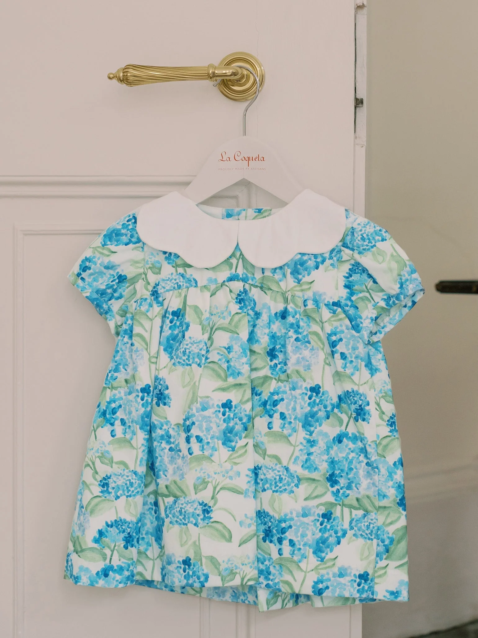 Hill House Home X La Coqueta Blue Watercolour Hydrangea Hestia Baby Girl Set - Image 3