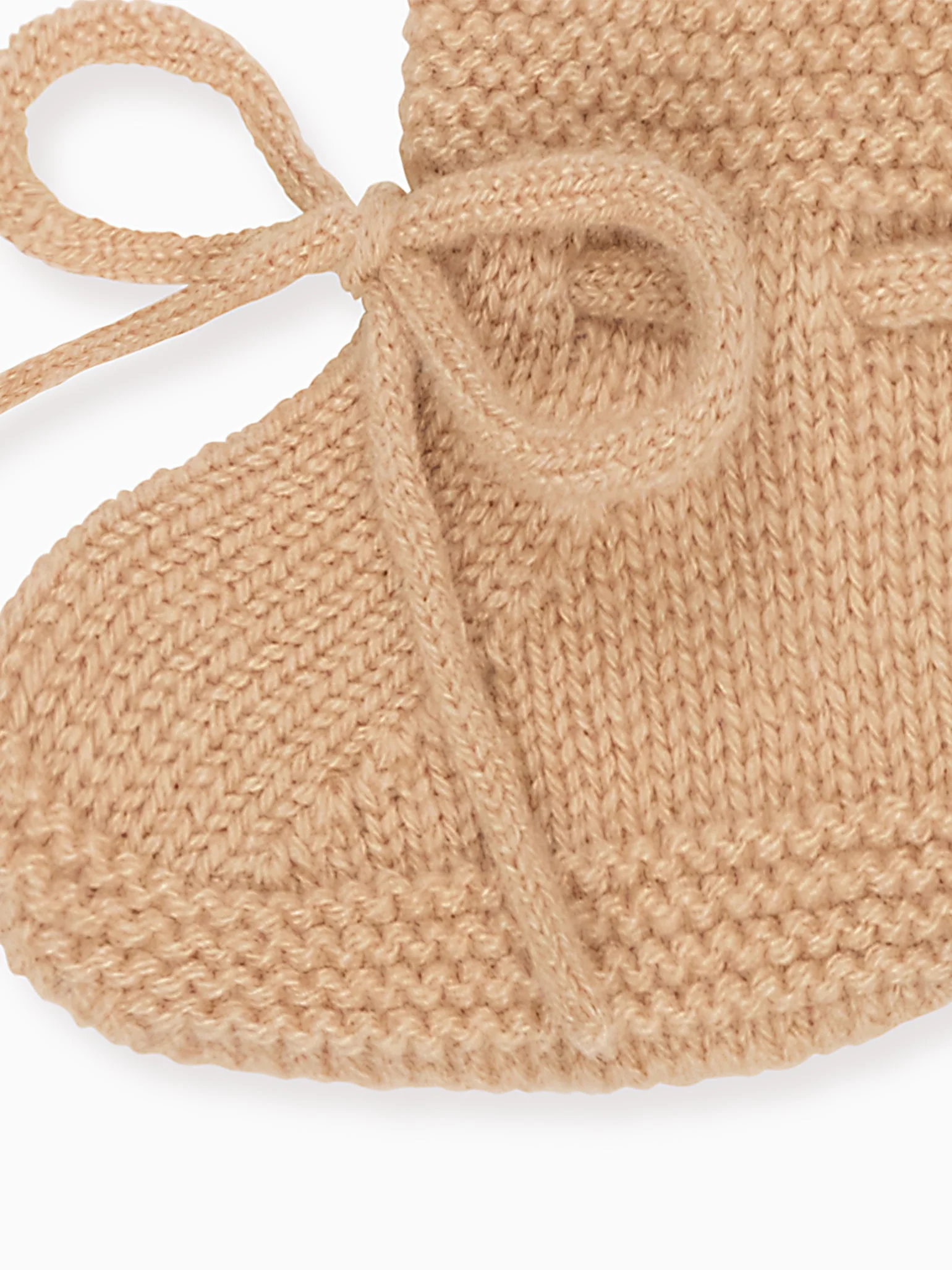 Camel Melange Evita Cashmere Baby Booties - Image 3