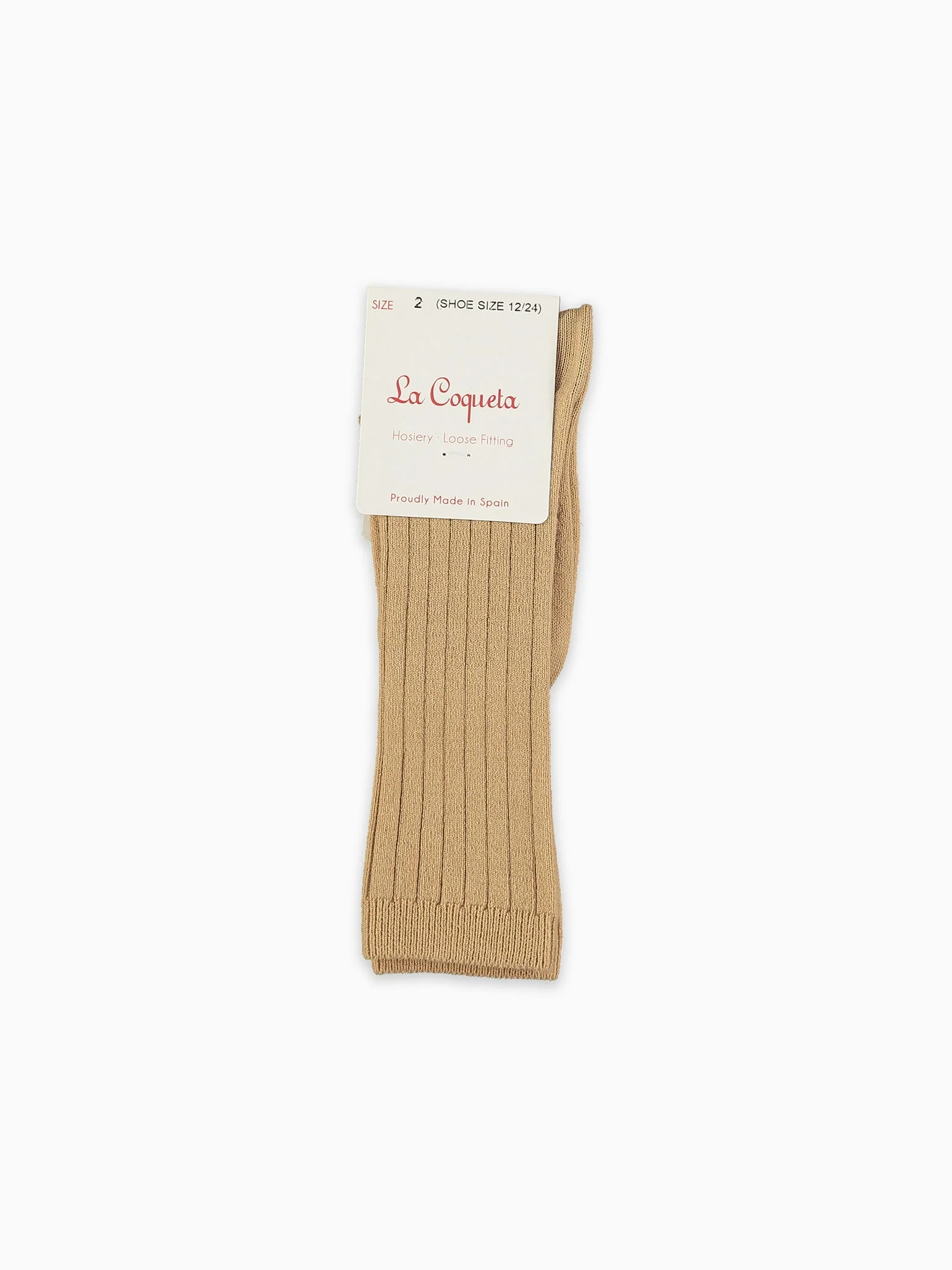Camel Ribbed Knee High Kids Socks - Image 3