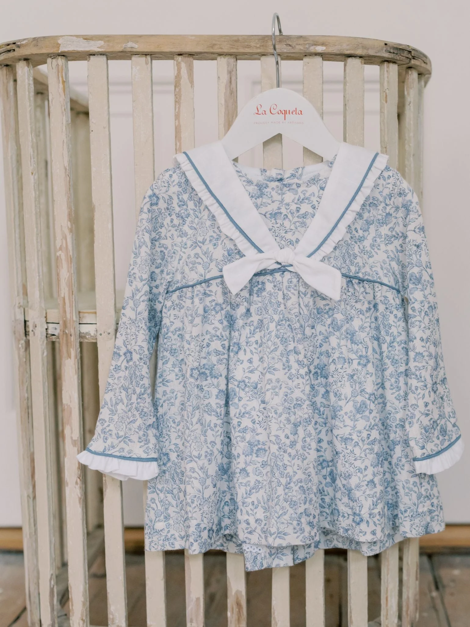 Dark Blue Floral Aranda Baby Girl Set - Image 6