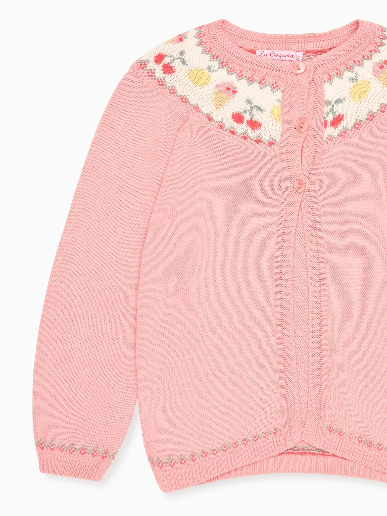 Dusty Pink Helado Cotton Girl Cardigan - Image 4