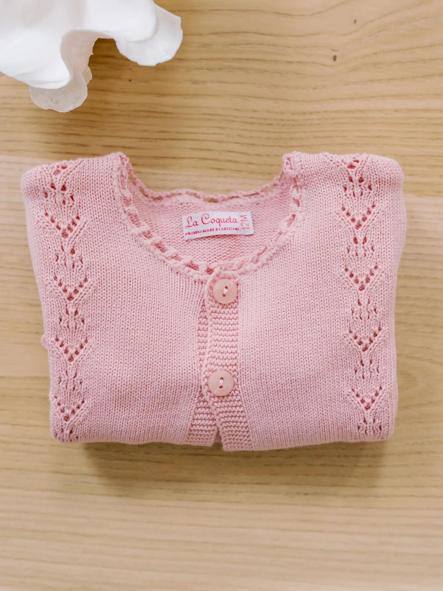 Dusty Pink Helado Cotton Girl Cardigan - Image 7
