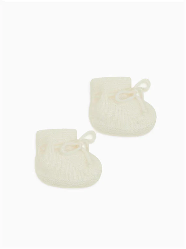 Ivory Evita Cashmere Baby Booties - Image 3