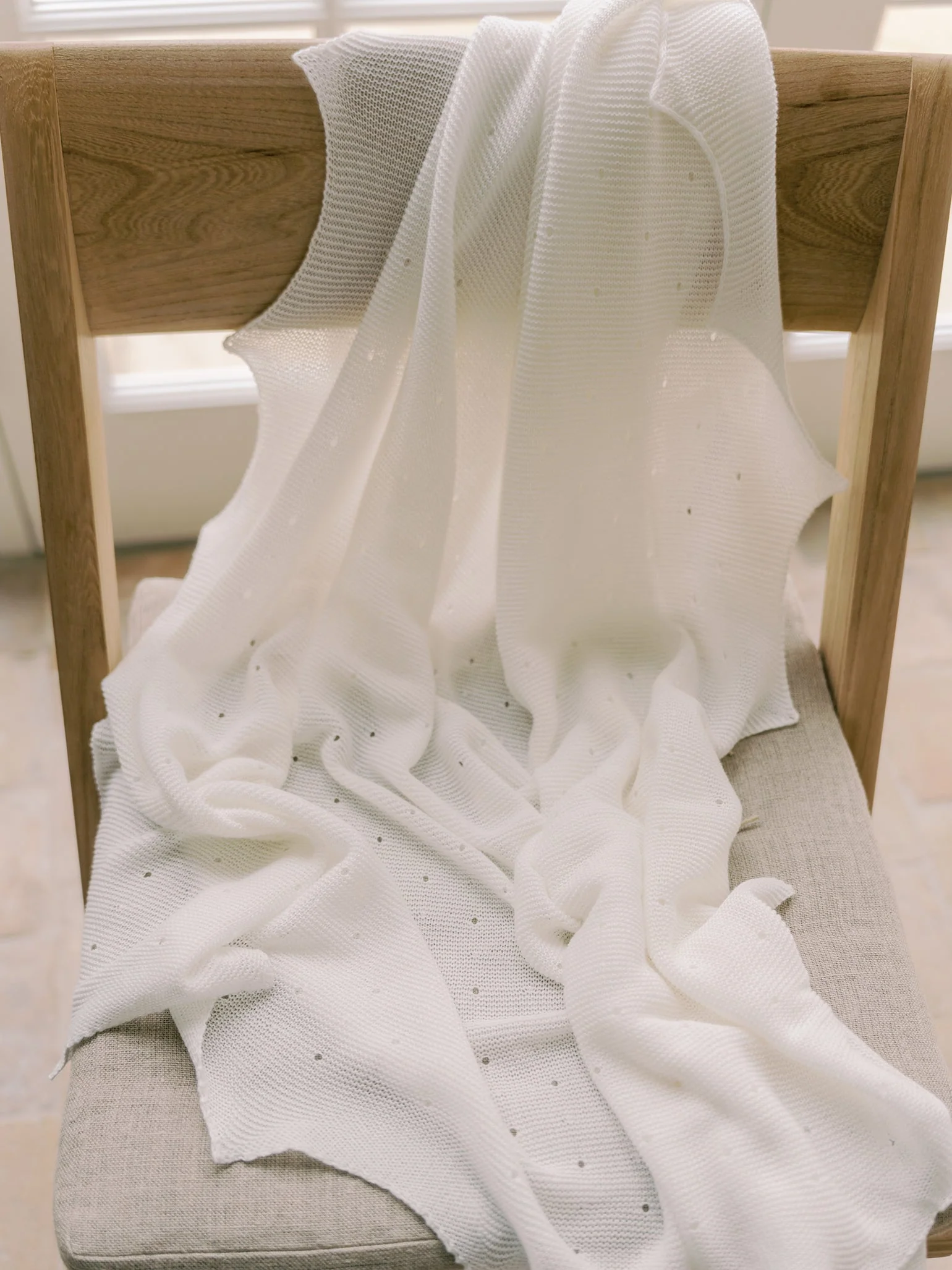 Ivory Openwork Cotton Baby Blanket - Image 3