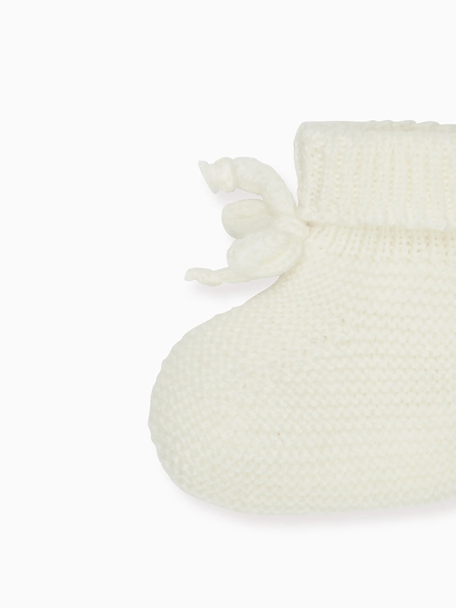 Ivory Rimevera Merino Baby Booties - Image 4