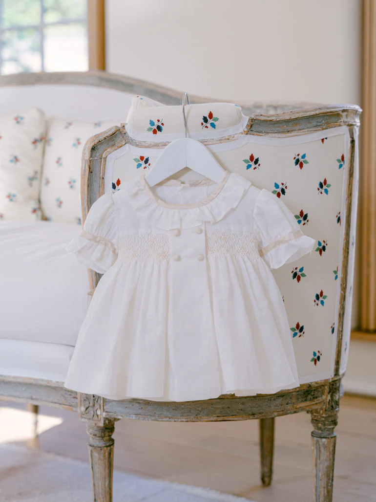 Ivory Santina Smock Ceremony Baby Girl Set - Image 6