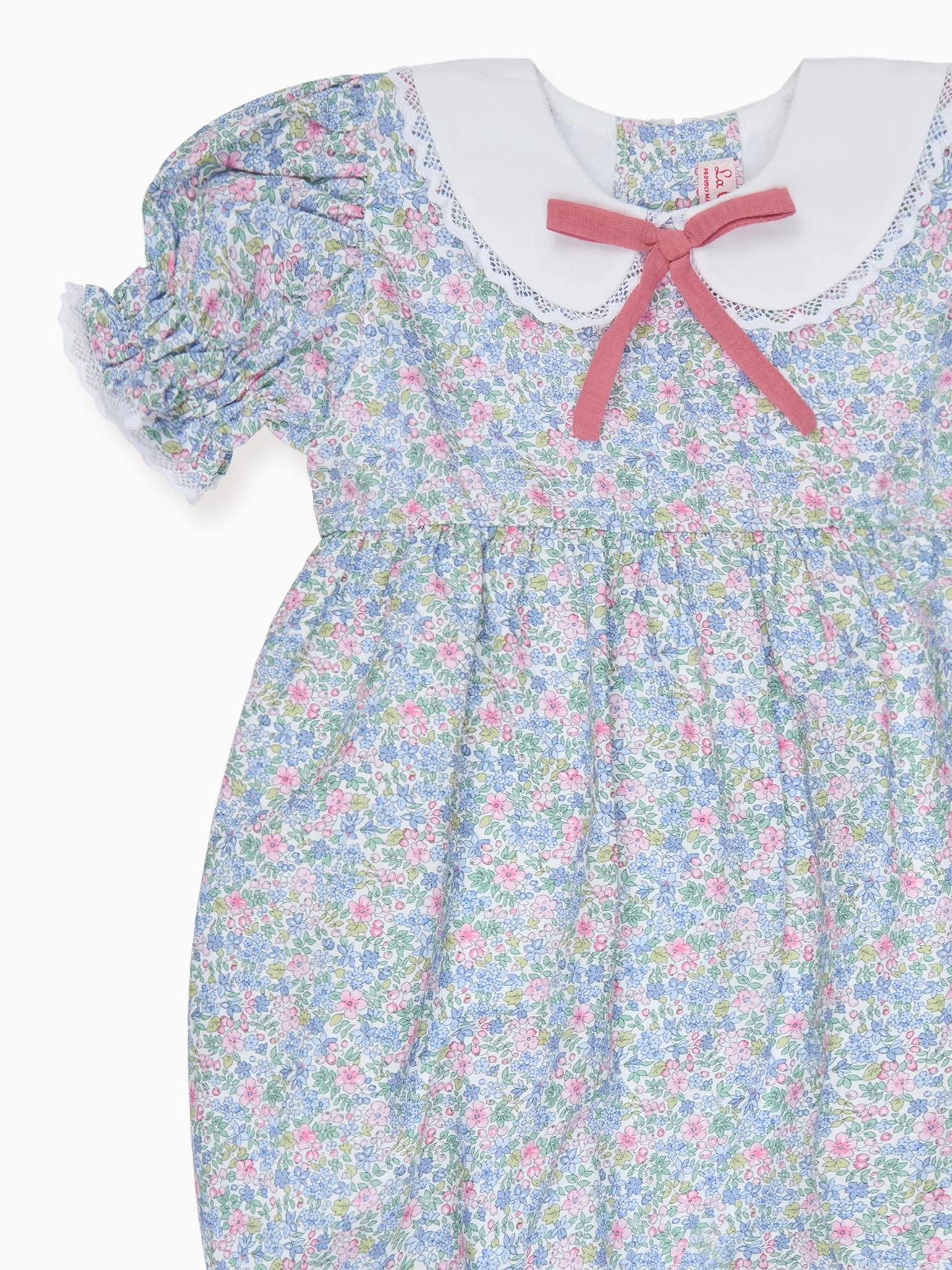 Light Blue Floral Eloisa Baby Girl Romper - Image 4