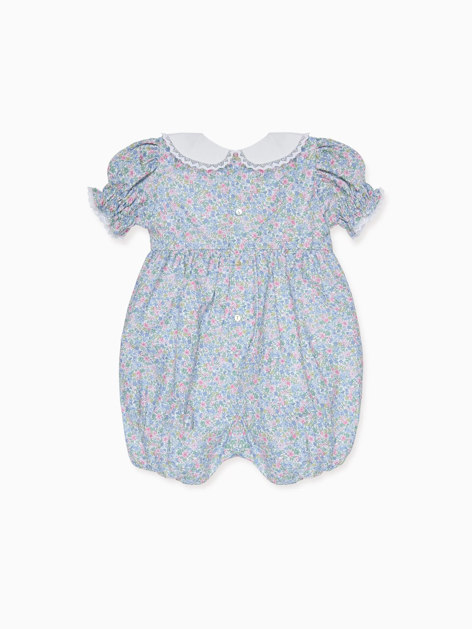 Light Blue Floral Eloisa Baby Girl Romper - Image 5