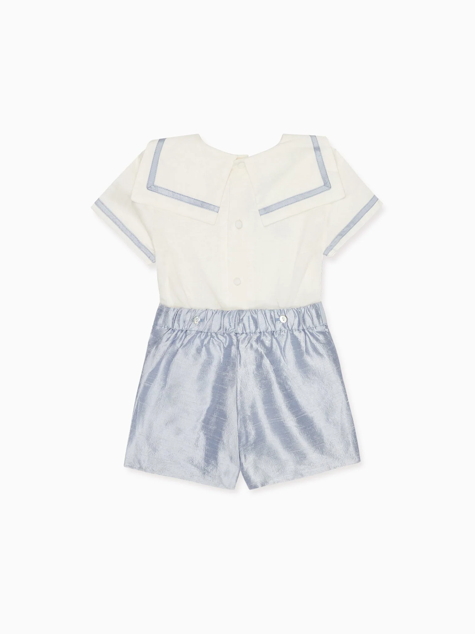 Light Blue Lirio Ceremony Silk Baby Boy Set - Image 4