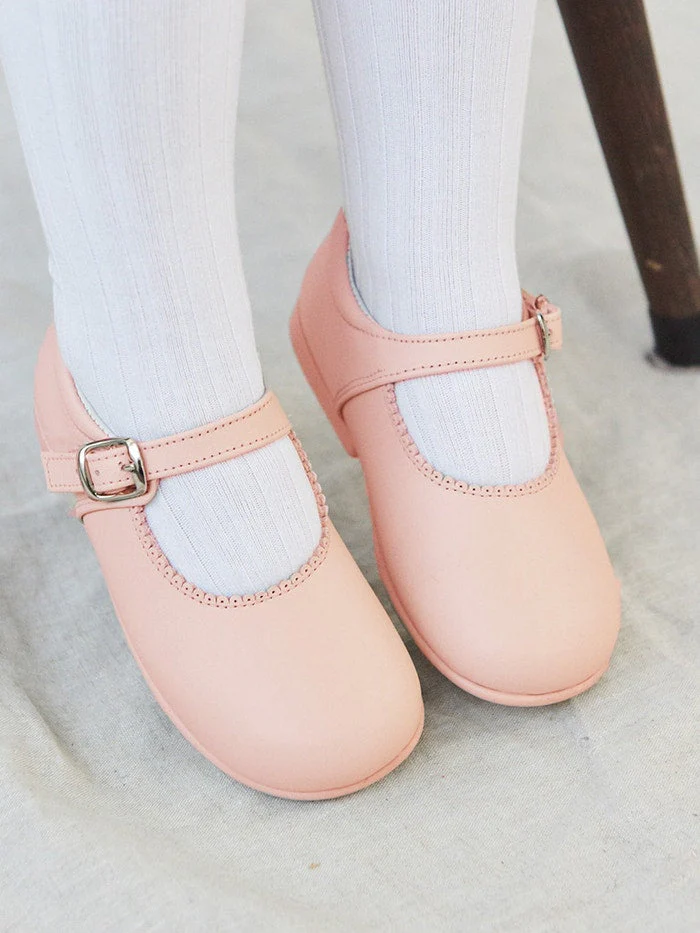 Light Pink Leather Toddler Mary Jane Shoes - Image 3