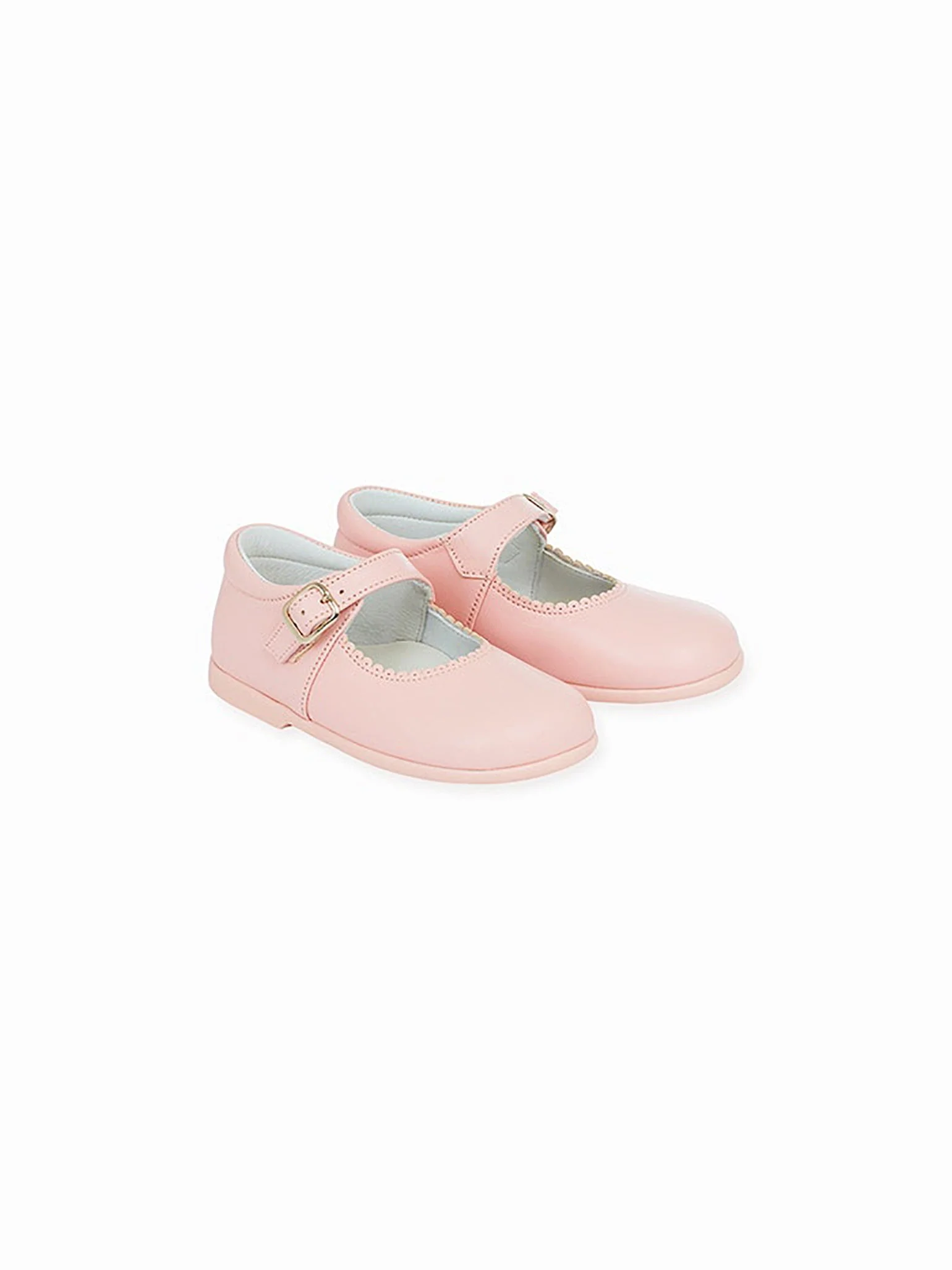 Light Pink Leather Toddler Mary Jane Shoes - Image 5