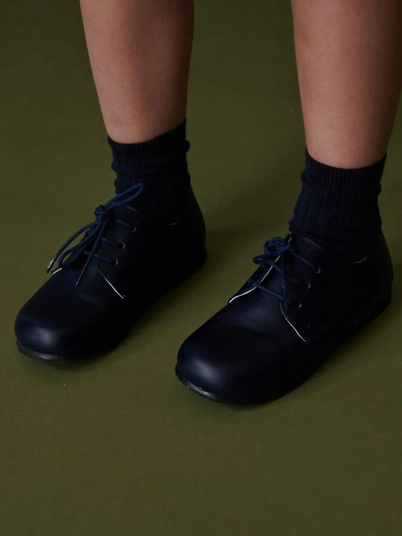 Navy Leather Toddler Inglesito Ceremony Shoes - Image 7