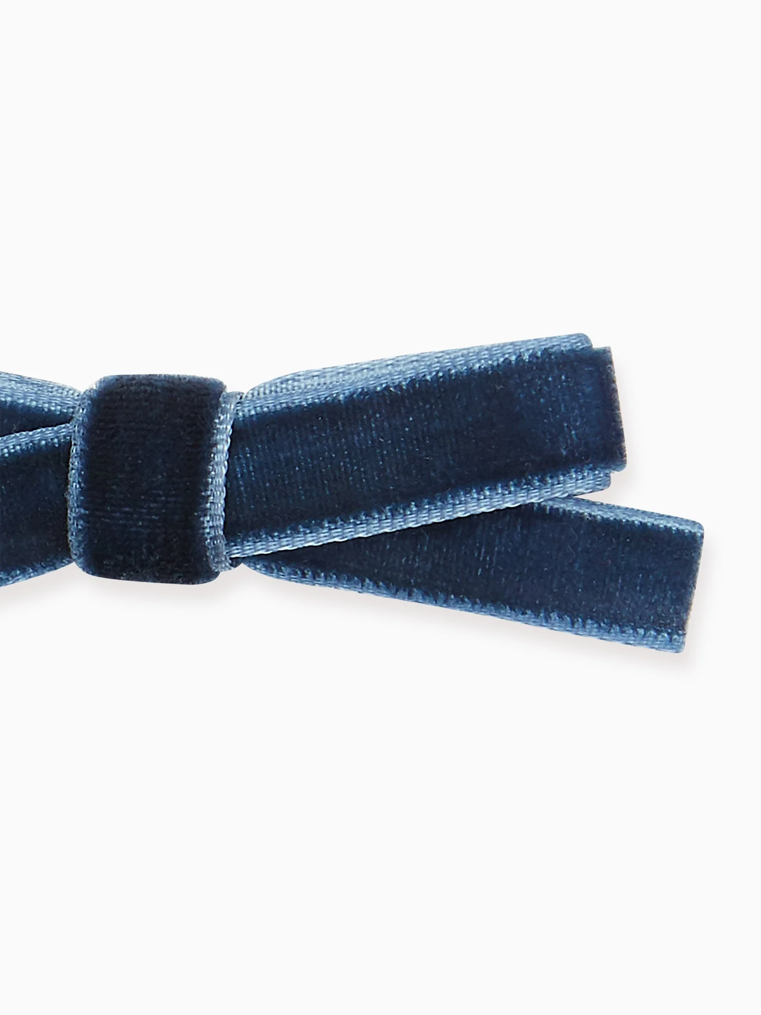 Navy Small Bow Velvet Girl Clips Set 2 - Image 4