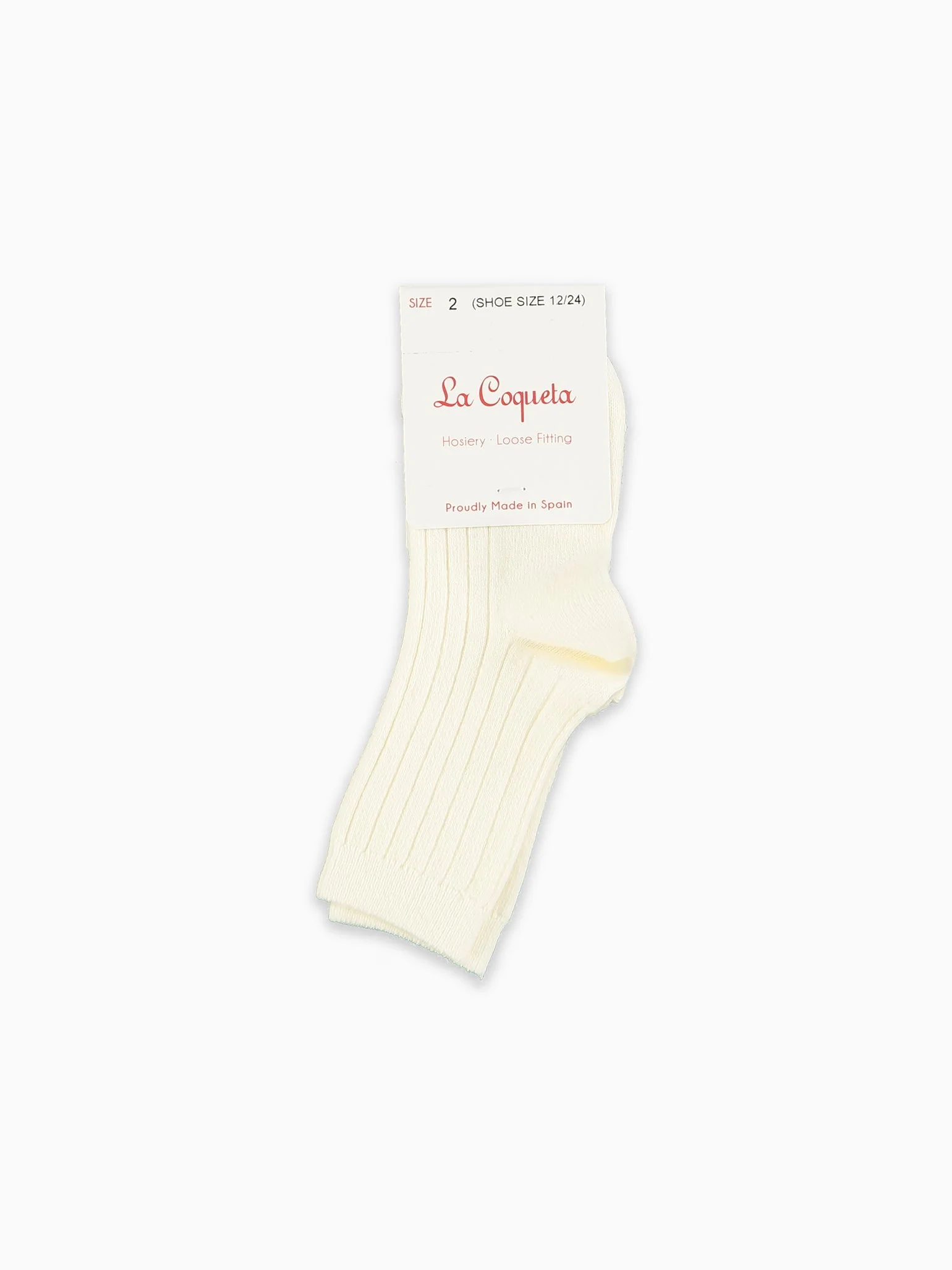 Off White Ribbed Short Kids Socks - Image 3