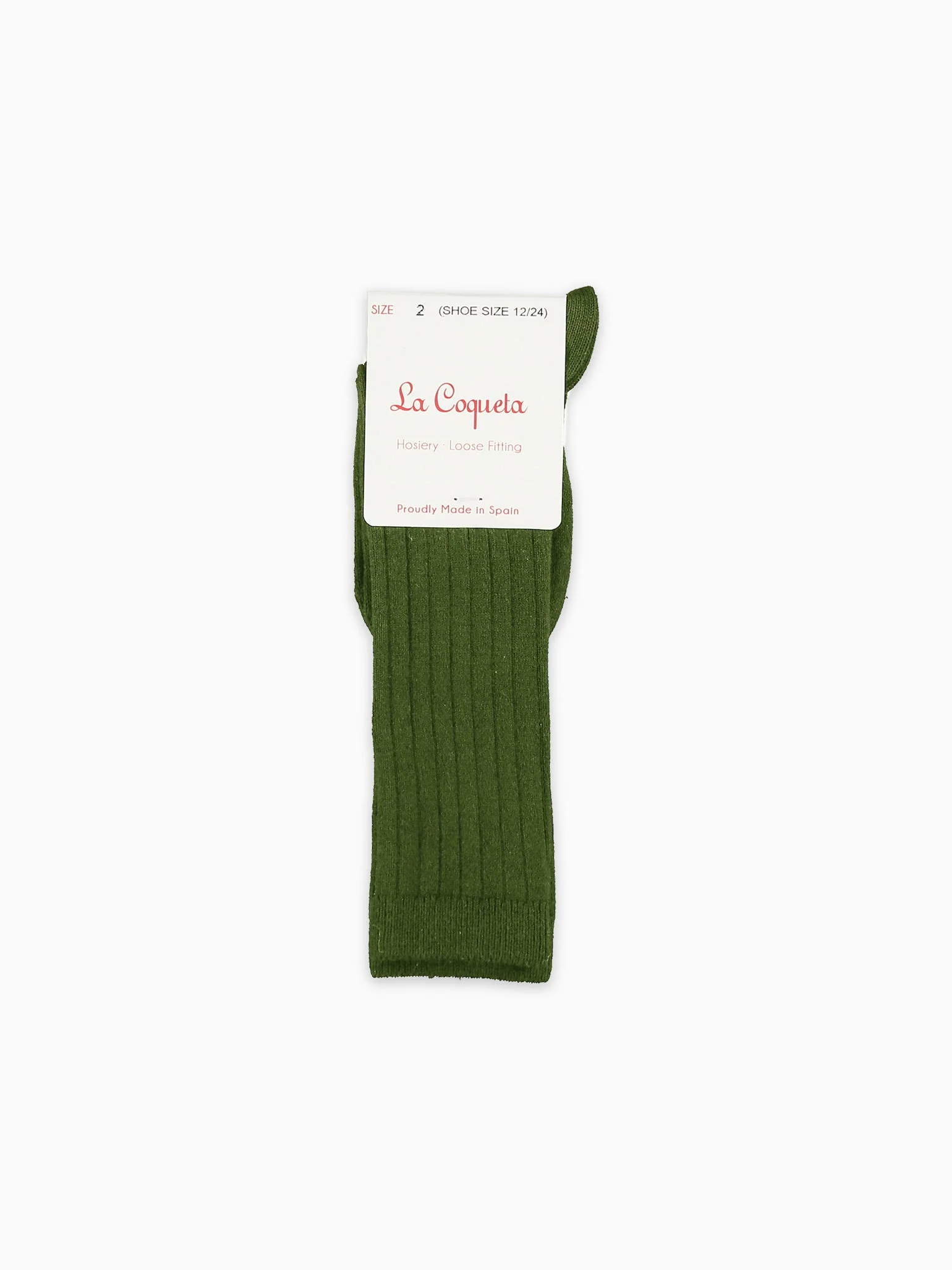 Olive Green Ribbed Knee High Kids Socks - Image 3
