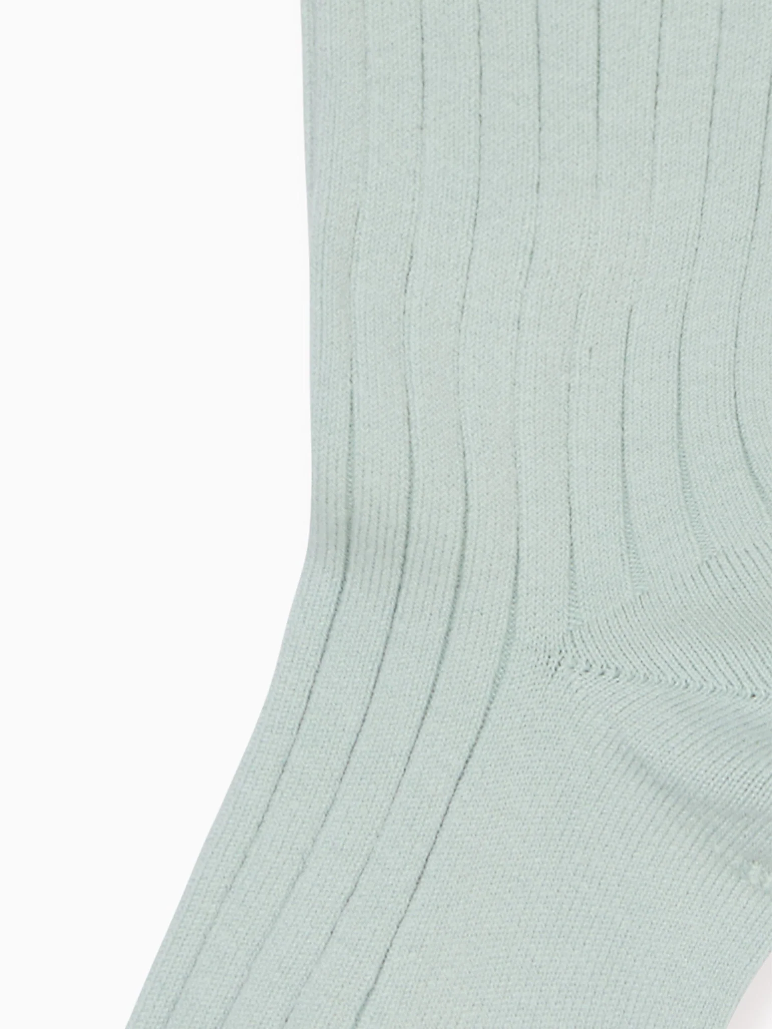 Pale Green Ribbed Short Kids Socks - Image 4