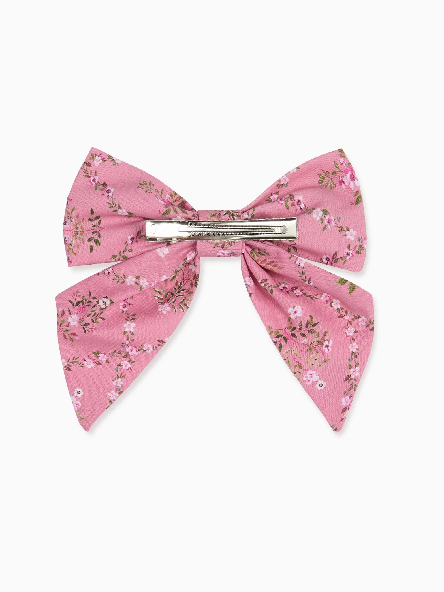 Pink Garland Trellis Girl Large Bow Clip - Image 4