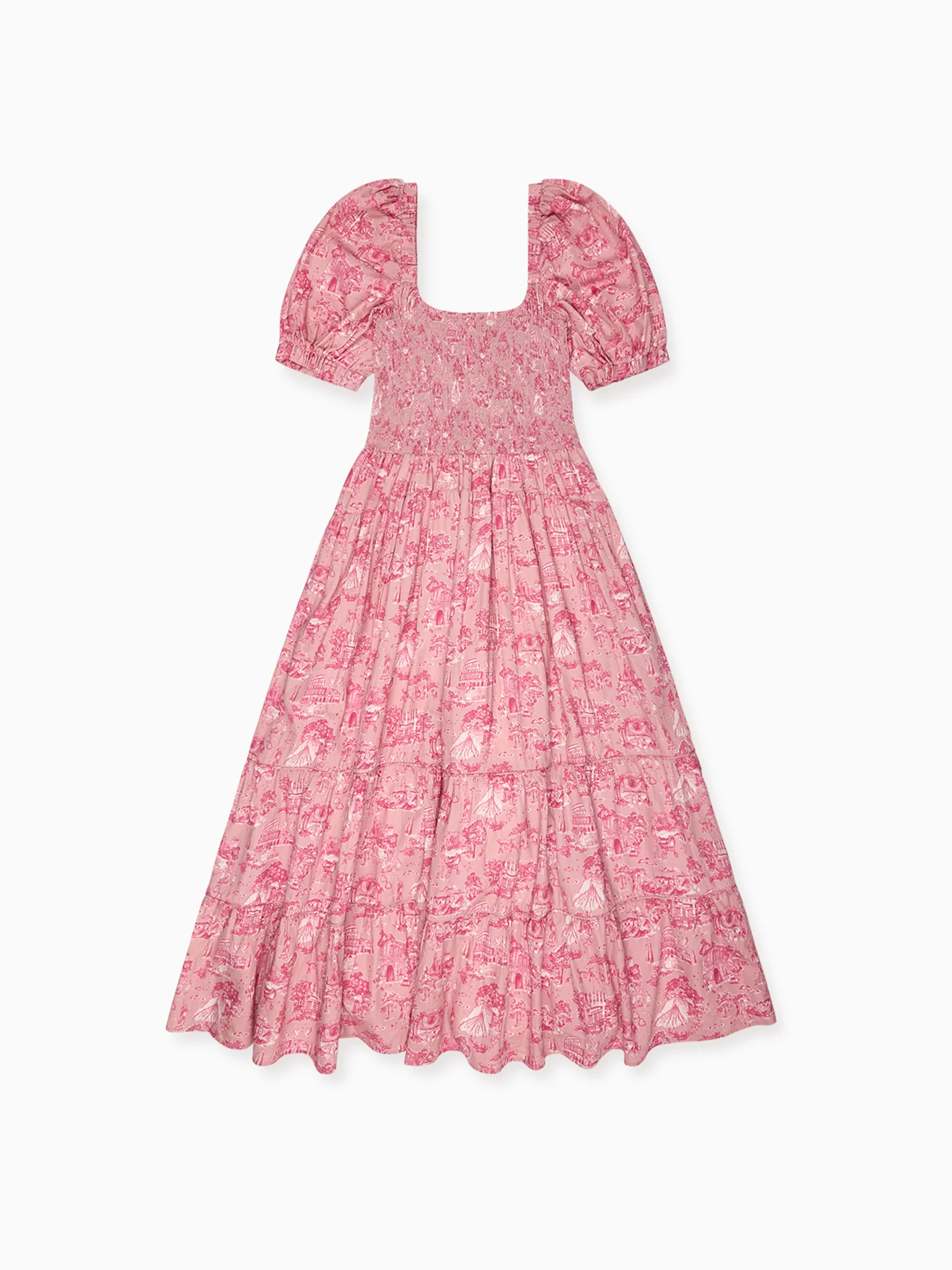 Nicky Hilton x La Coqueta Pink Toile de Jouy London Women Long Dress - Image 5