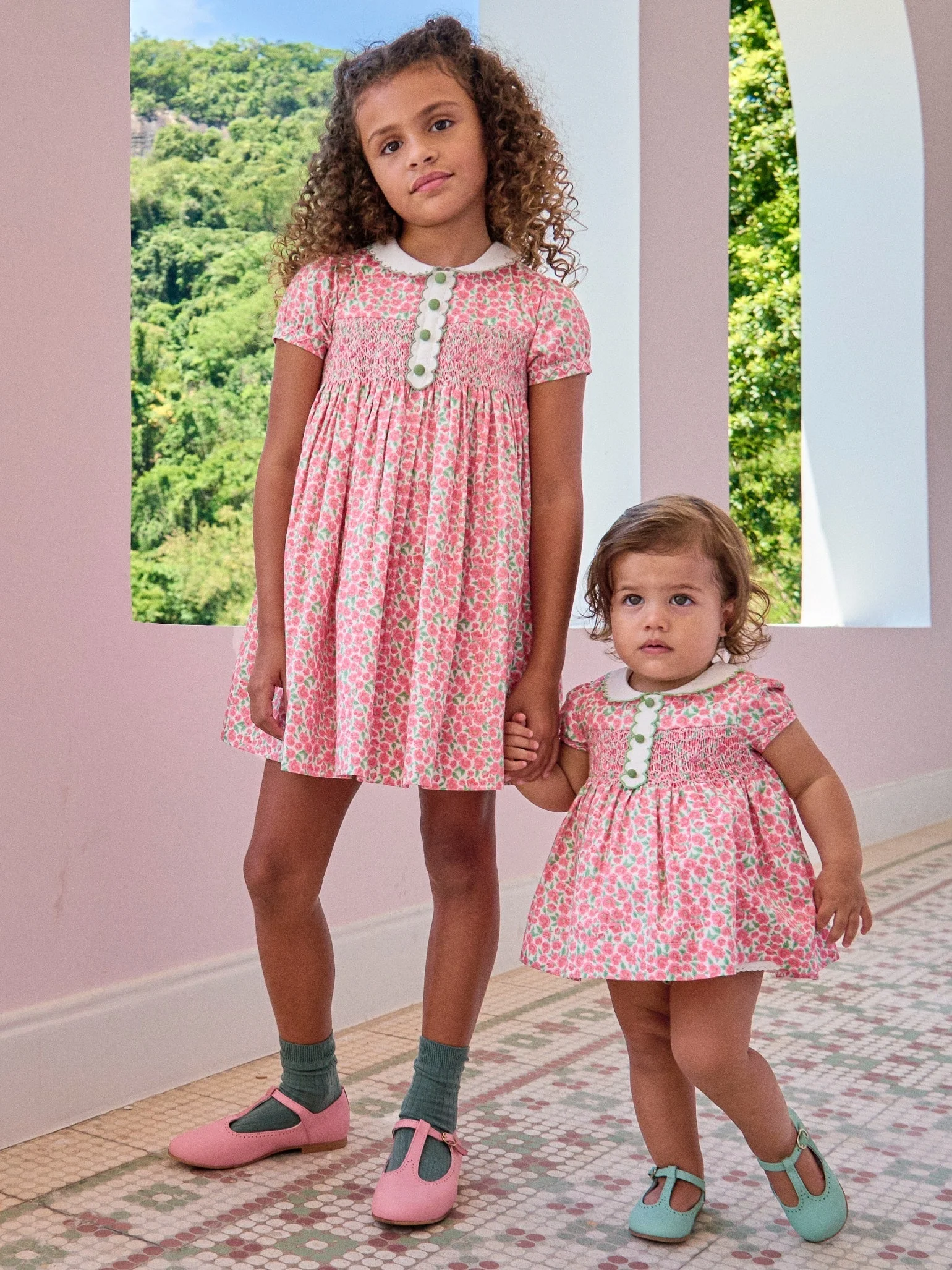 Red Floral Coco Baby Girl Hand-Smocked Set - Image 3