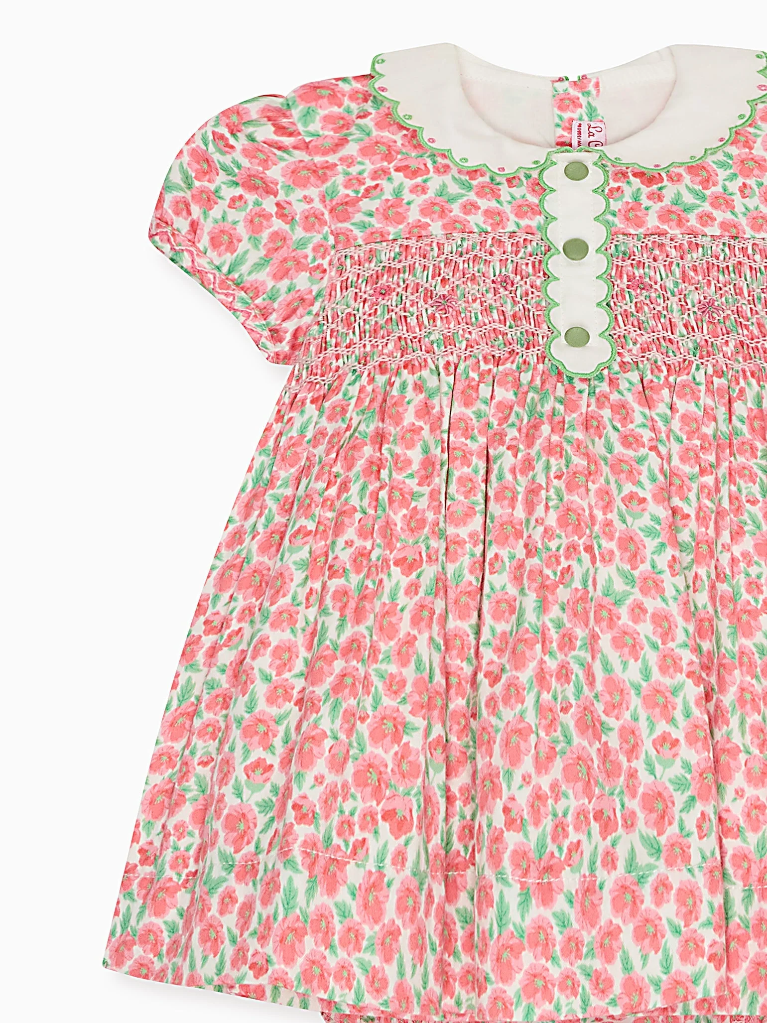 Red Floral Coco Baby Girl Hand-Smocked Set - Image 4