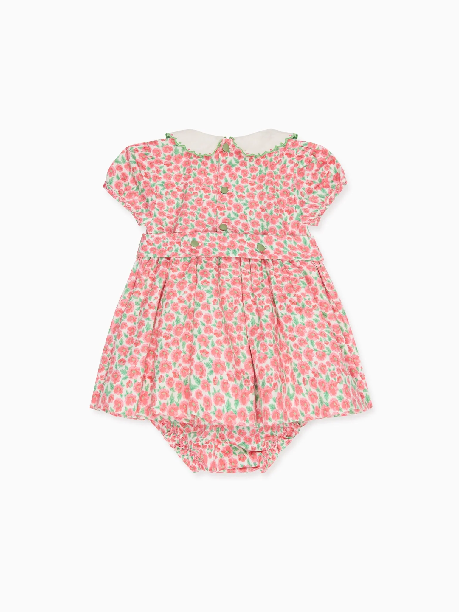 Red Floral Coco Baby Girl Hand-Smocked Set - Image 5