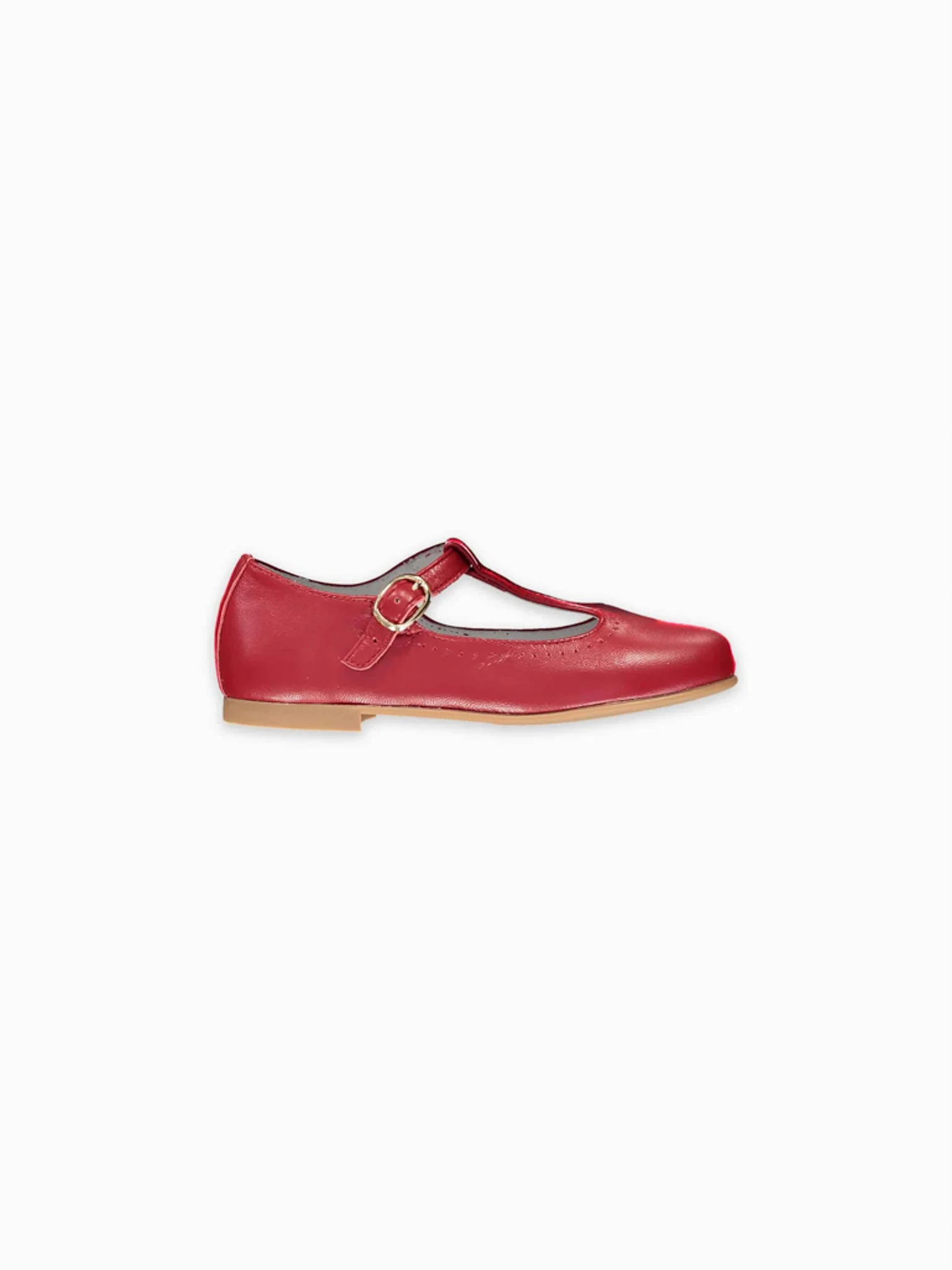 Red Leather Girl T-Bar Shoes - Image 5