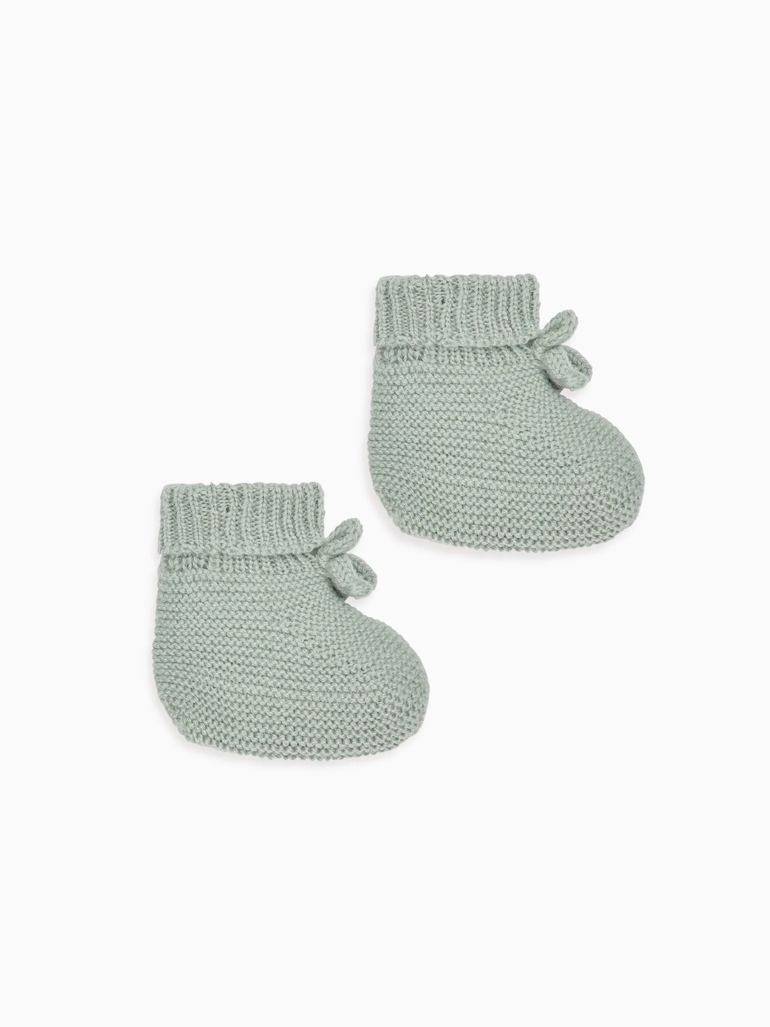 Sage Rimevera Merino Baby Booties - Image 3