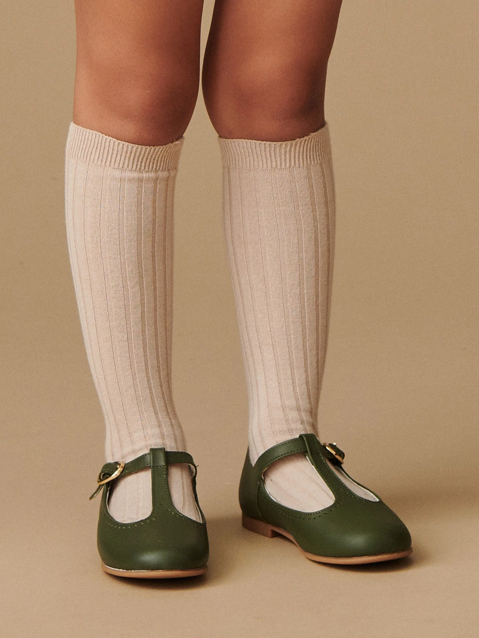 Stone Ribbed Knee High Kids Socks - Image 6