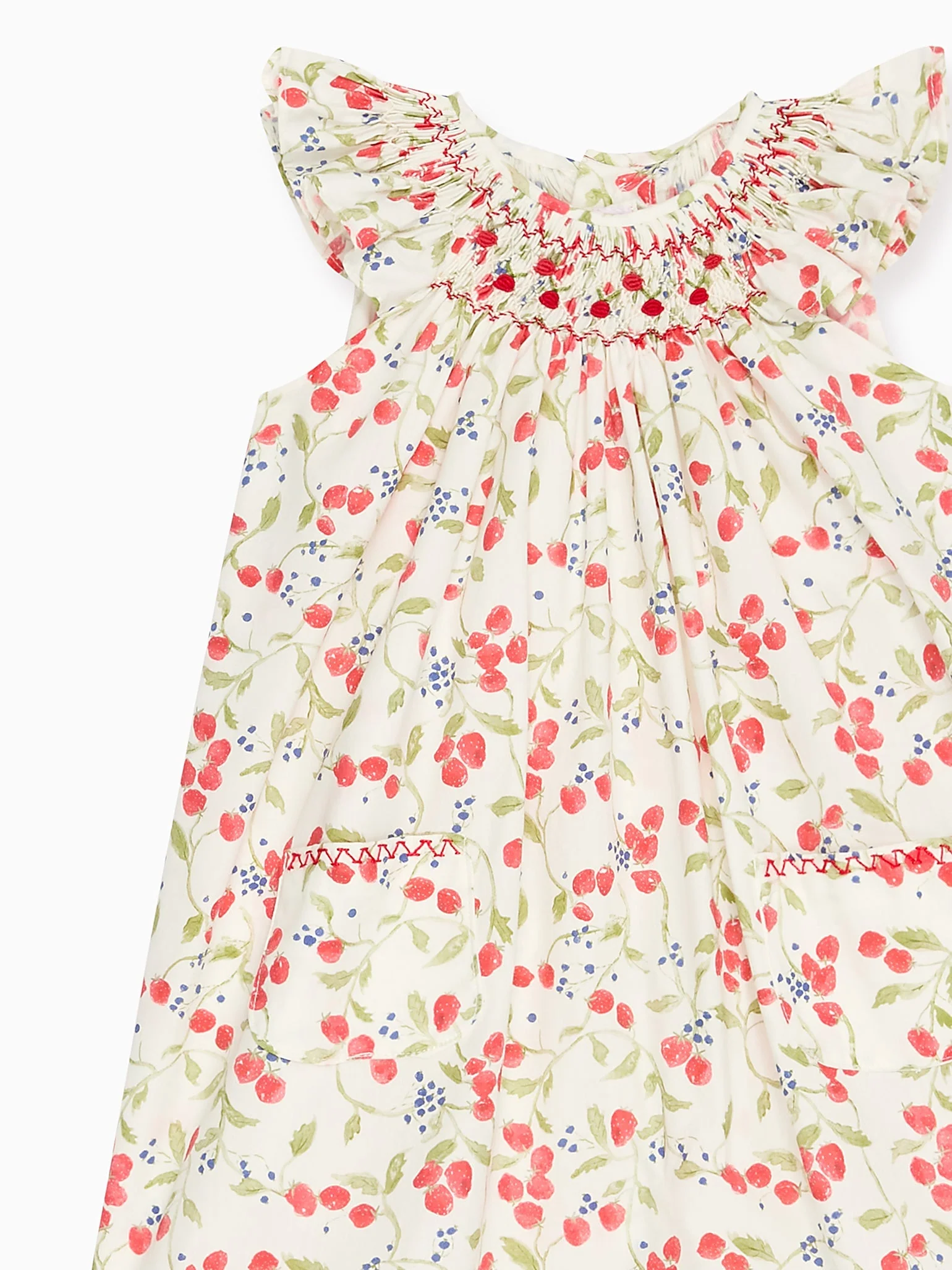 Strawberry Floral Renata Baby Girl Hand-Smocked Set - Image 4