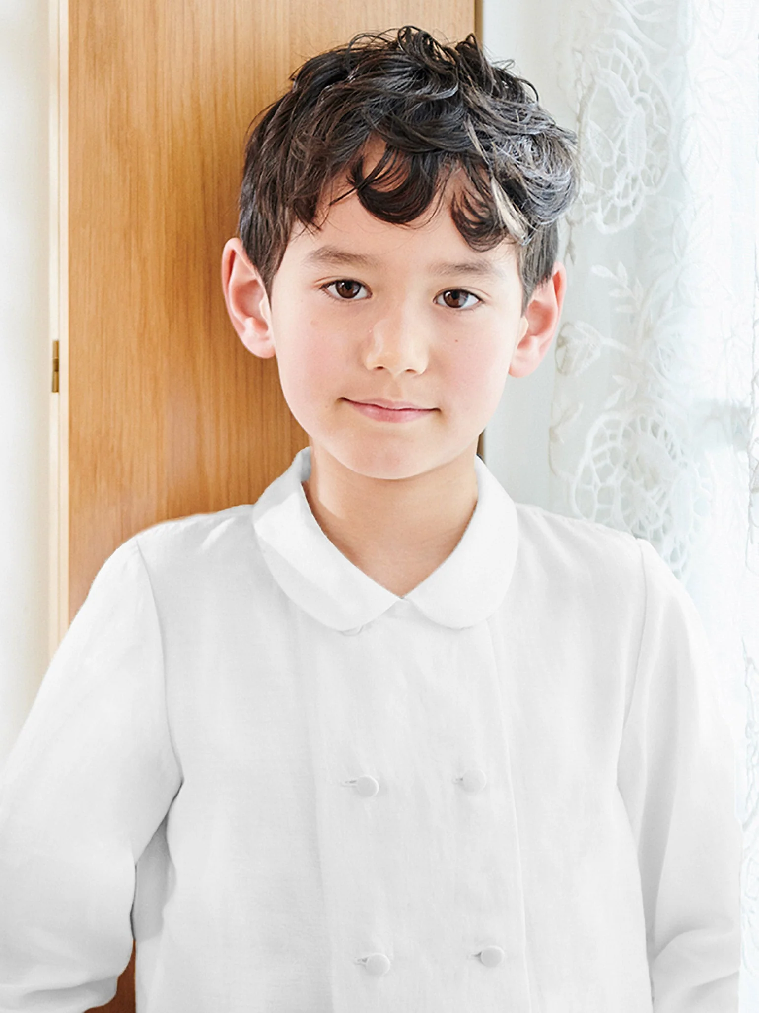 White Barba Ceremony Long Sleeve Boy Shirt - Image 3