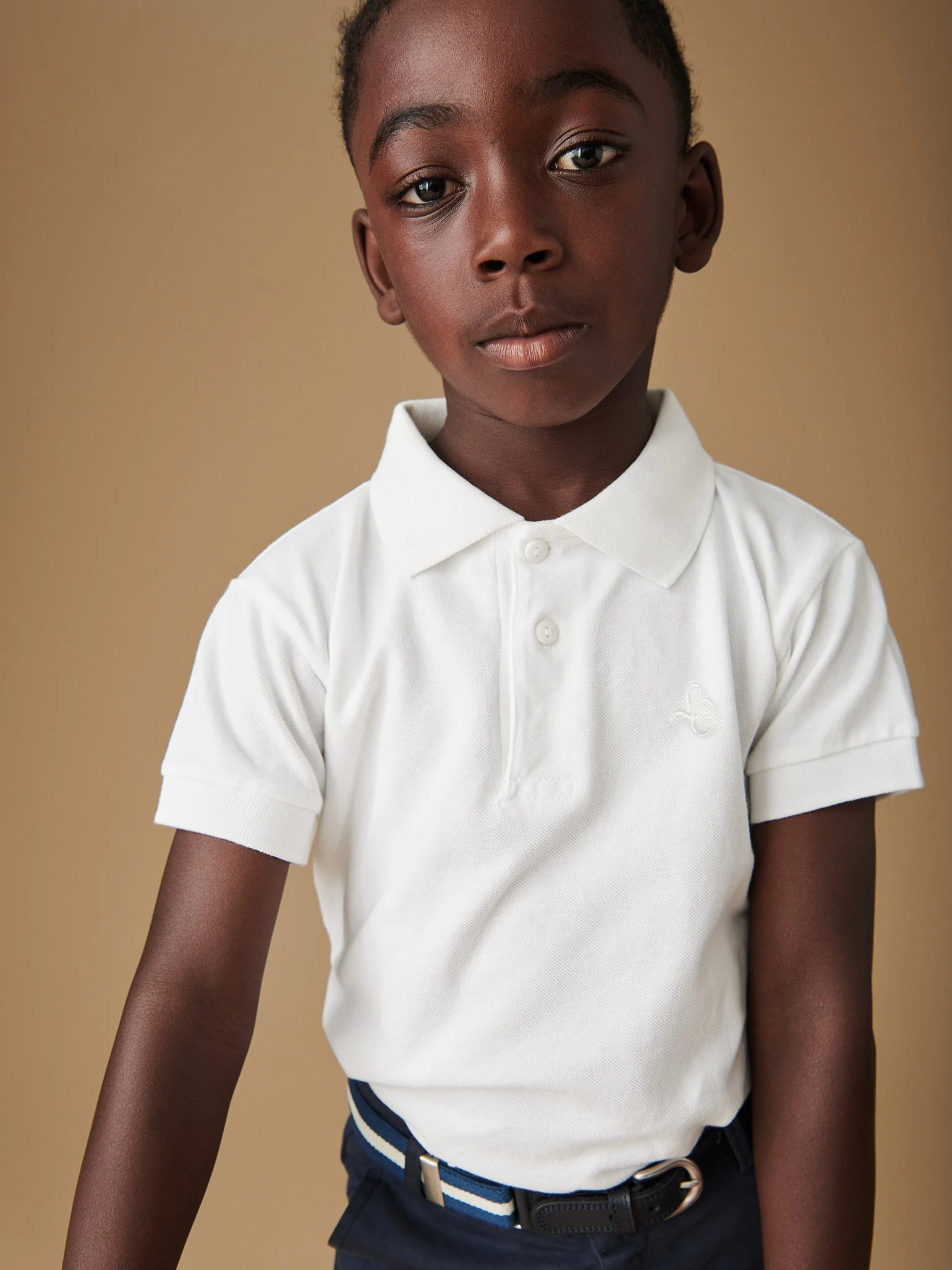 White Camilo Boy Polo Shirt - Image 3