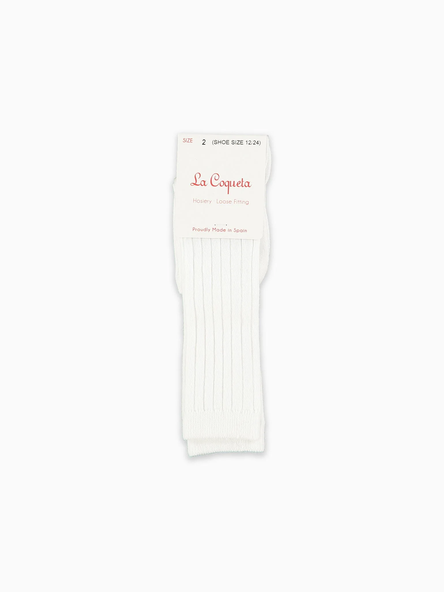 White Ribbed Knee High Kids Socks - Image 3