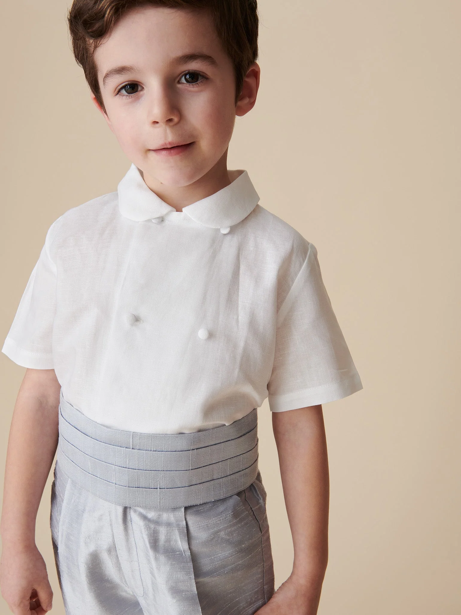 White Toni Ceremony Short Sleeve Boy Shirt - Image 3