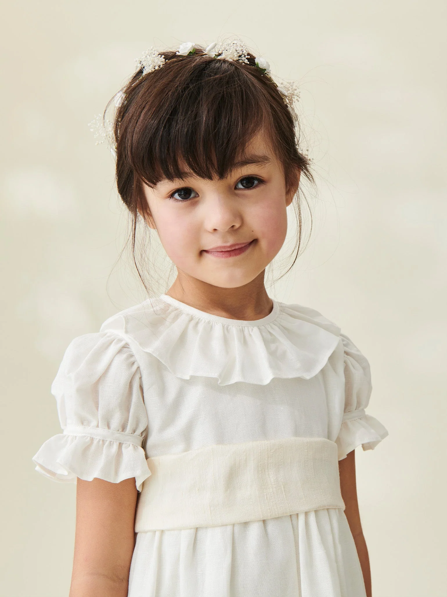 White Vega Long Ceremony Girl Dress - Image 3