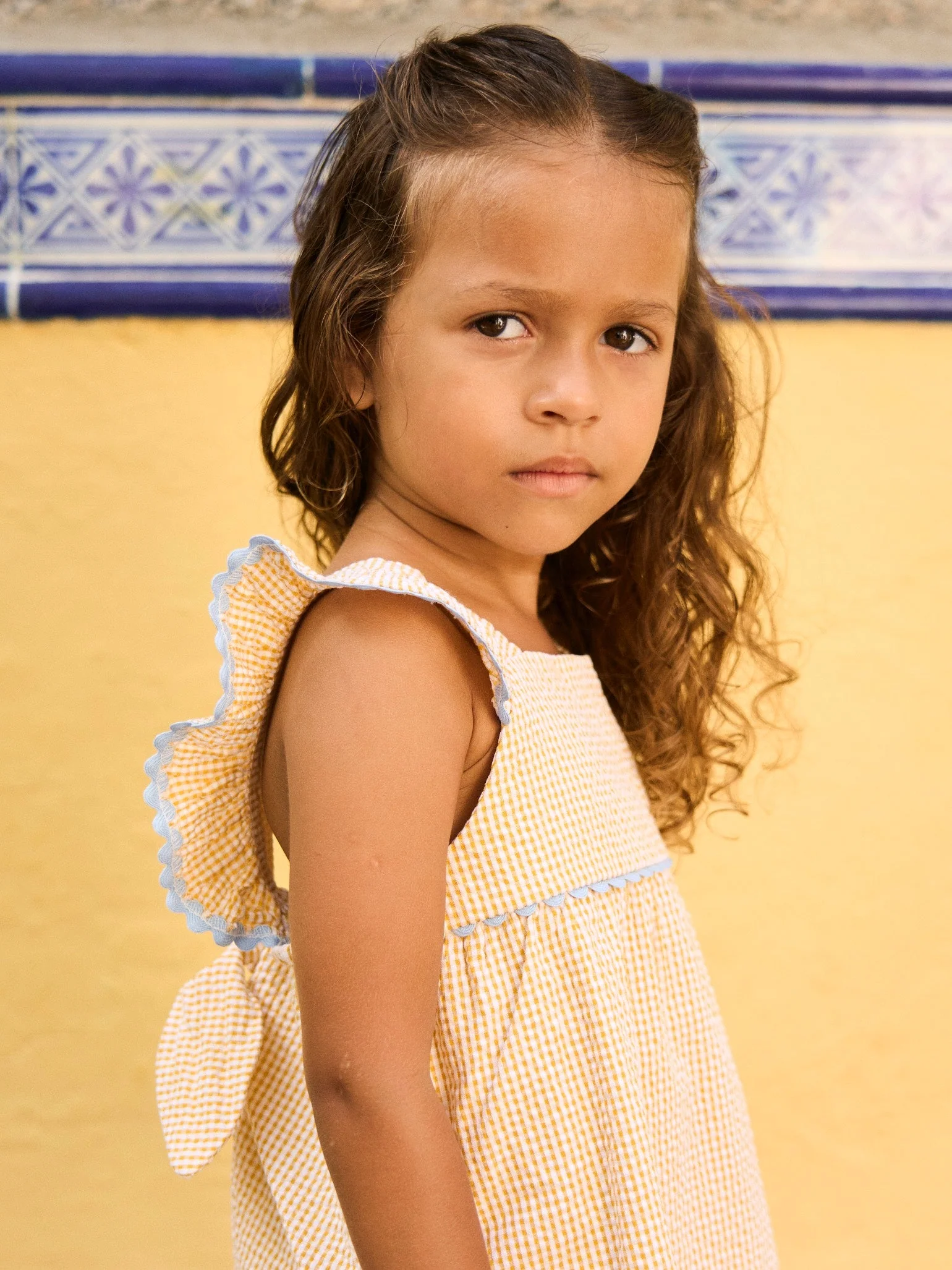 Yellow Gingham Elicia Baby Girl Summer Set - Image 6