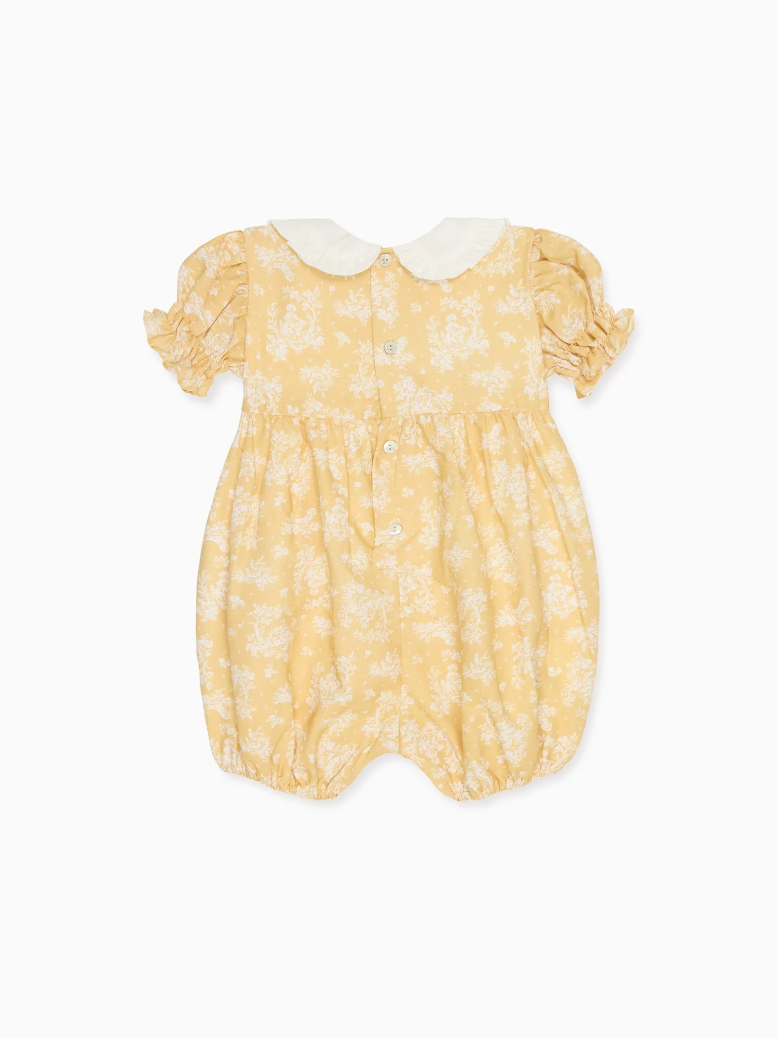 Yellow Toile Abril Baby Girl Romper - Image 5